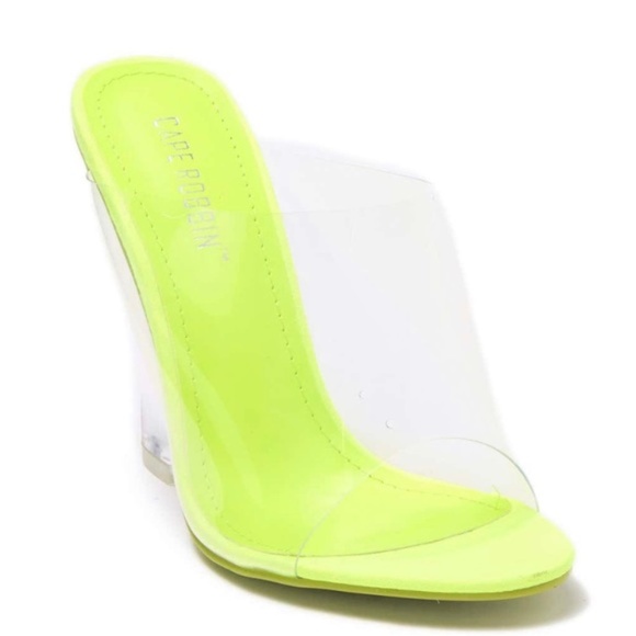 Perspex PVC Clear Sexy Wedges - LIME - Picture 7 of 11